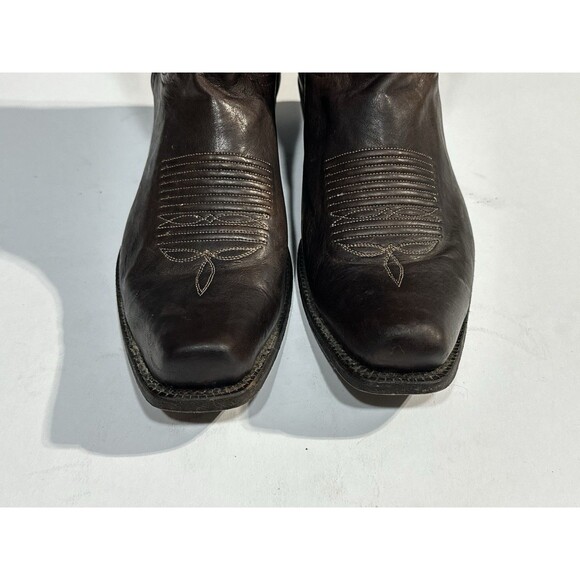 Caborca Boots Square Toed Western Cowboy Boots Brown Leather Pull On Men’s 12